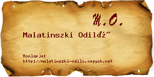 Malatinszki Odiló névjegykártya